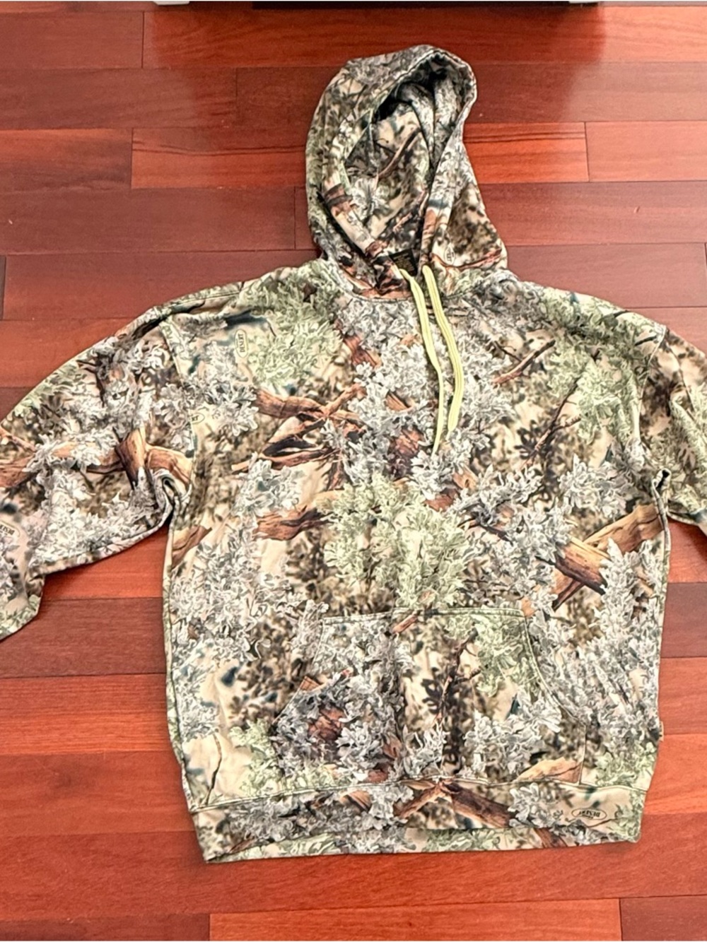 Camouflage Hooded Pullover Sweatshirt - Green/Brown Camo